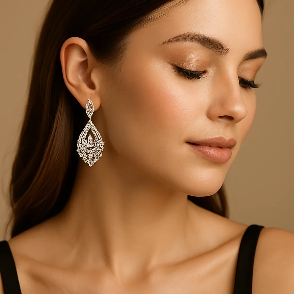 Eine Frau mit Silberohrschmuck